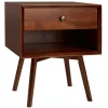 Kirkland's Home Walnut 1-Drawer Mid Century Nightstand- Nightstands