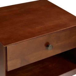 Kirkland's Home Walnut 1-Drawer Mid Century Nightstand- Nightstands