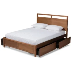 Kirkland's Home Walnut 4-Drawer Queen Bed Frame With Headboard- Beds & Headboards