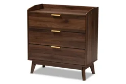 Kirkland's Home Walnut 3-Drawer Wood Chest- Dressers & Chests