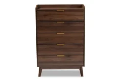 Kirkland's Home Walnut 5-Drawer Wood Chest- Dressers & Chests