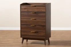 Kirkland's Home Walnut 5-Drawer Wood Chest- Dressers & Chests