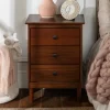 Kirkland's Home Walnut 3-Drawer Wood Nightstand- Nightstands