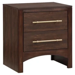 Kirkland's Home Walnut 2-Drawer Wood Nightstand- Nightstands