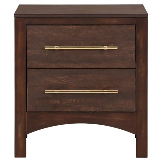 Kirkland's Home Walnut 2-Drawer Wood Nightstand- Nightstands