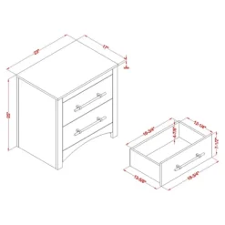 Kirkland's Home Walnut 2-Drawer Wood Nightstand- Nightstands