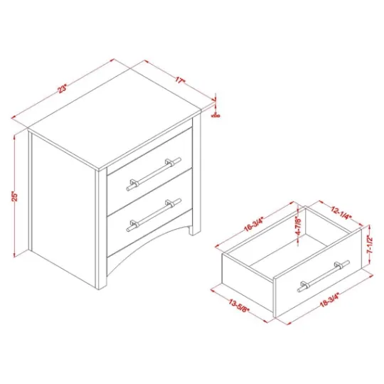 Kirkland's Home Walnut 2-Drawer Wood Nightstand- Nightstands