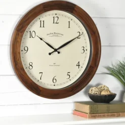 Kirkland's Home Walnut Garrison Wooden Wall Clock- Clocks