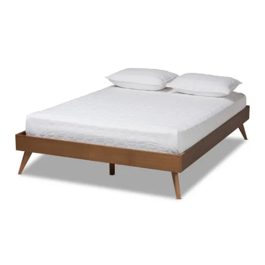 Kirkland's Home Walnut Low Angled Leg King Bed Frame- Beds & Headboards