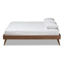 Kirkland's Home Walnut Low Angled Leg King Bed Frame- Beds & Headboards