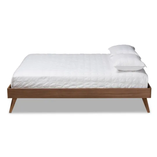 Kirkland's Home Walnut Low Angled Leg King Bed Frame- Beds & Headboards