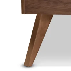Kirkland's Home Walnut Low Angled Leg King Bed Frame- Beds & Headboards