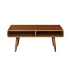 Kirkland's Home Walnut Mid-Century Modern Solid Wood Coffee Table- Coffee Tables