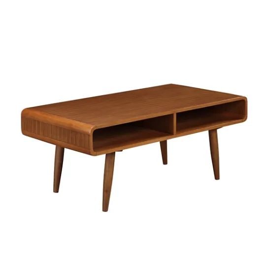 Kirkland's Home Walnut Mid-Century Modern Solid Wood Coffee Table- Coffee Tables