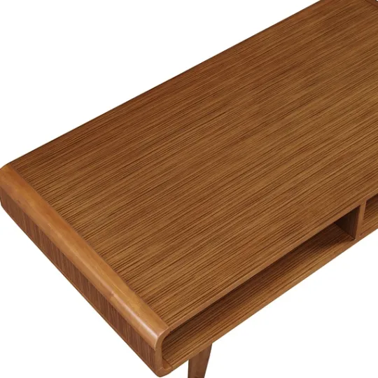 Kirkland's Home Walnut Mid-Century Modern Solid Wood Coffee Table- Coffee Tables