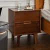 Kirkland's Home Walnut Mid-Century Modern 2-Drawer Nightstand- Nightstands
