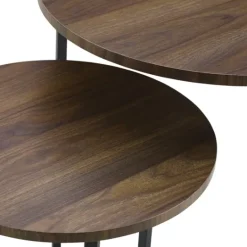 Kirkland's Home Walnut Nesting V-Leg Accent Tables, Set Of 2- Accent & End Tables