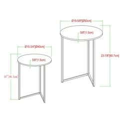 Kirkland's Home Walnut Nesting V-Leg Accent Tables, Set Of 2- Accent & End Tables