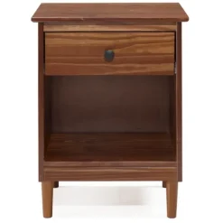 Kirkland's Home Walnut One-Drawer Wood Nightstand- Nightstands