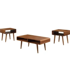 Kirkland's Home Walnut 3-Pc. Wood Coffee And Side Table Set- Coffee Tables