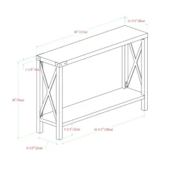 Kirkland's Home Walnut Rustic Farmhouse X-Frame Console Table- Console Tables