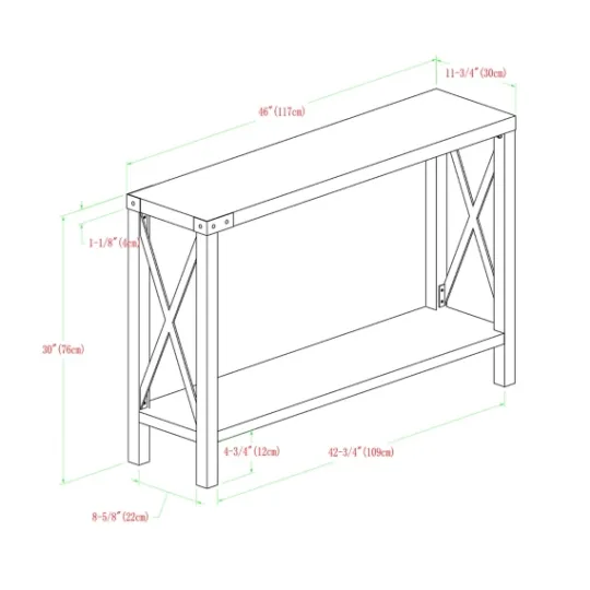 Kirkland's Home Walnut Rustic Farmhouse X-Frame Console Table- Console Tables