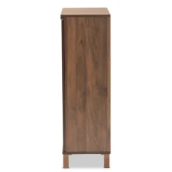 Kirkland's Home Walnut Slim Shoe Storage Cabinet- Entryway Furniture