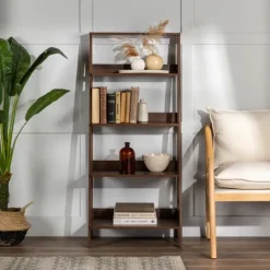 Kirkland's Home Walnut 4-Tier Ladder Bookshelf- Bookshelves