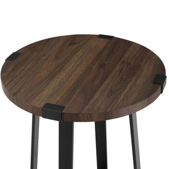 Kirkland's Home Walnut Urban Rustic Round Accent Table- Accent & End Tables