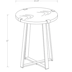 Kirkland's Home Walnut Urban Rustic Round Accent Table- Accent & End Tables