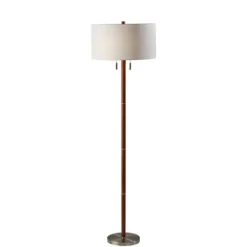 Kirkland's Home Walnut Wood And Silver Floor Lamp, 66 In.- Floor Lamps