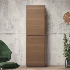 Kirkland's Home Walnut Wood 2-Door Modern Bookshelf- Bookshelves