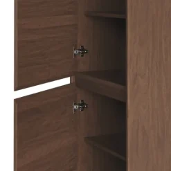 Kirkland's Home Walnut Wood 2-Door Modern Bookshelf- Bookshelves