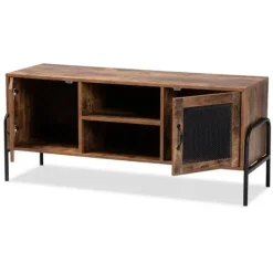 Kirkland's Home Walnut Wood 2-Door Tv Stand- Tv Stands & Media Consoles