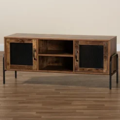 Kirkland's Home Walnut Wood 2-Door Tv Stand- Tv Stands & Media Consoles