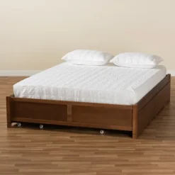 Kirkland's Home Walnut Wood 4-Drawer King Platform Bed- Beds & Headboards