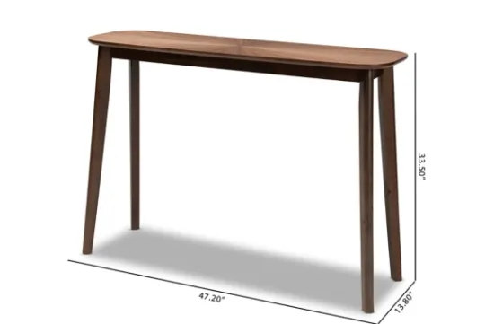Kirkland's Home Walnut Wood Frame Splayed Legs Console- Console Tables