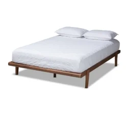 Kirkland's Home Walnut Wood Full Platform Bed- Beds & Headboards