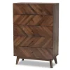 Kirkland's Home Walnut Wood Grain 5-Drawer Chest- Cabinets & Sideboards