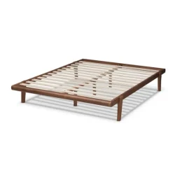 Kirkland's Home Walnut Wood King Platform Bed- Beds & Headboards