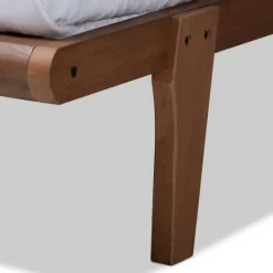 Kirkland's Home Walnut Wood King Platform Bed- Beds & Headboards