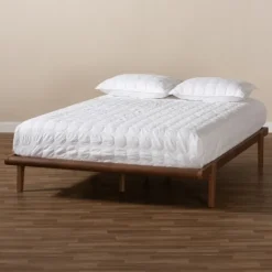 Kirkland's Home Walnut Wood King Platform Bed- Beds & Headboards