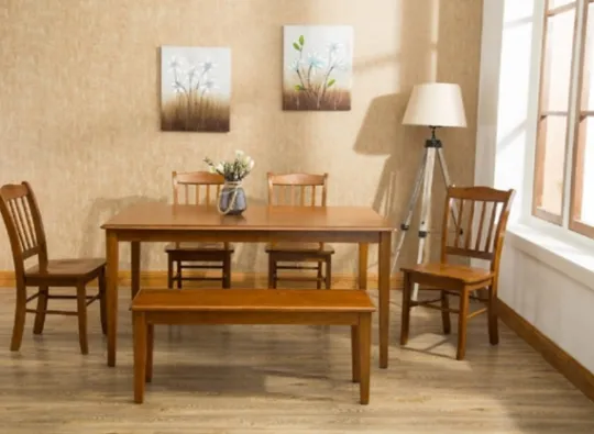 Kirkland's Home Walnut Wooden Dining Bench- Dining Chairs