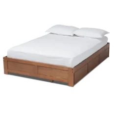 Kirkland's Home Walnut Wooden 3-Drawer Platform Bed- Beds & Headboards