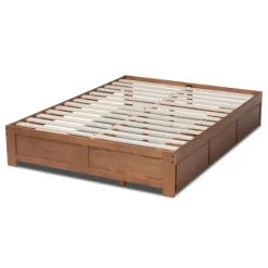 Kirkland's Home Walnut Wooden 3-Drawer Platform Bed- Beds & Headboards
