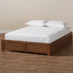 Kirkland's Home Walnut Wooden 3-Drawer Platform Bed- Beds & Headboards