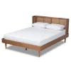 Kirkland's Home Walnut Wrap Around Rattan Queen Bed Frame- Beds & Headboards