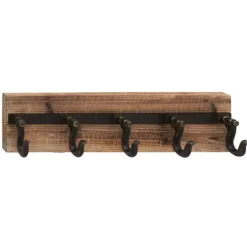 Kirkland's Home Warm Brown Industrial Iron Wall Hooks- Hooks