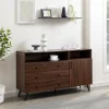 Kirkland's Home Warm Brown Lizzy Mid-Century Modern Sideboard- Cabinets & Sideboards