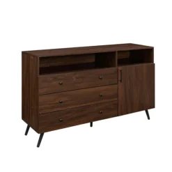 Kirkland's Home Warm Brown Lizzy Mid-Century Modern Sideboard- Cabinets & Sideboards